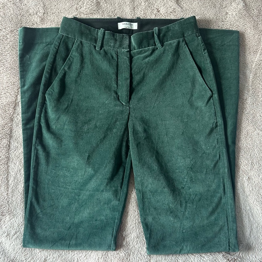 Babaton Atelier- Green Velvet Trousers